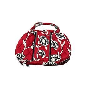 Vera Bradley "Deco Daisy" Travel Cosmetic Bag Black/Red/White EUC